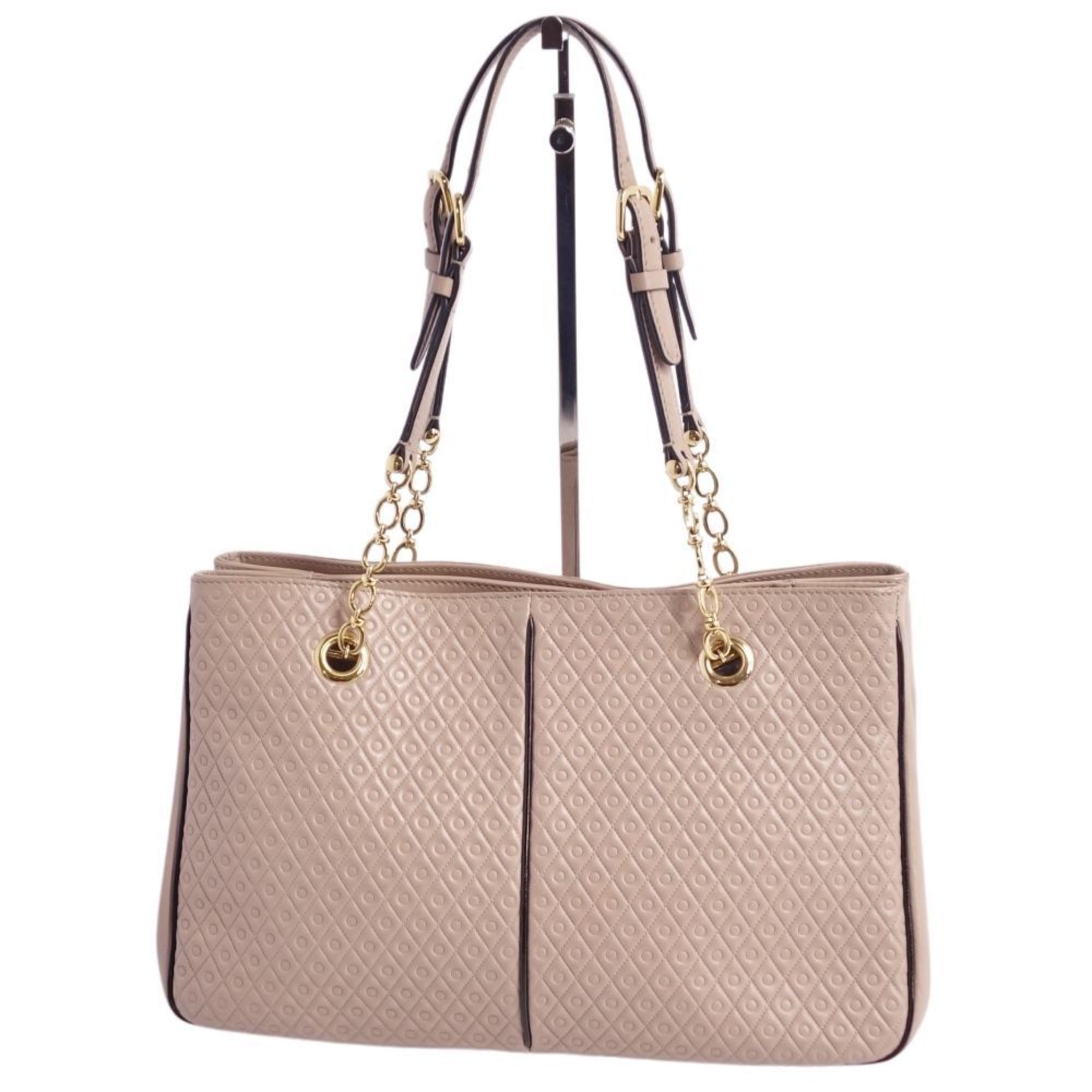 Tod's Bag Tote Chain Calf Leather Women's Beige